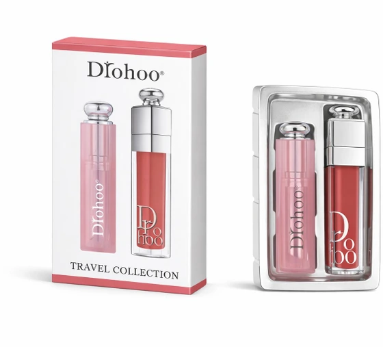 پک لیپ گلاس و بالم لب طرح دیور برند Drohoo