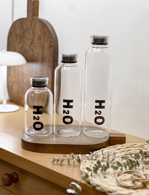 بطری آب پیرکس وارداتی مدل H2O سه سایز موجود — تصویر ۲