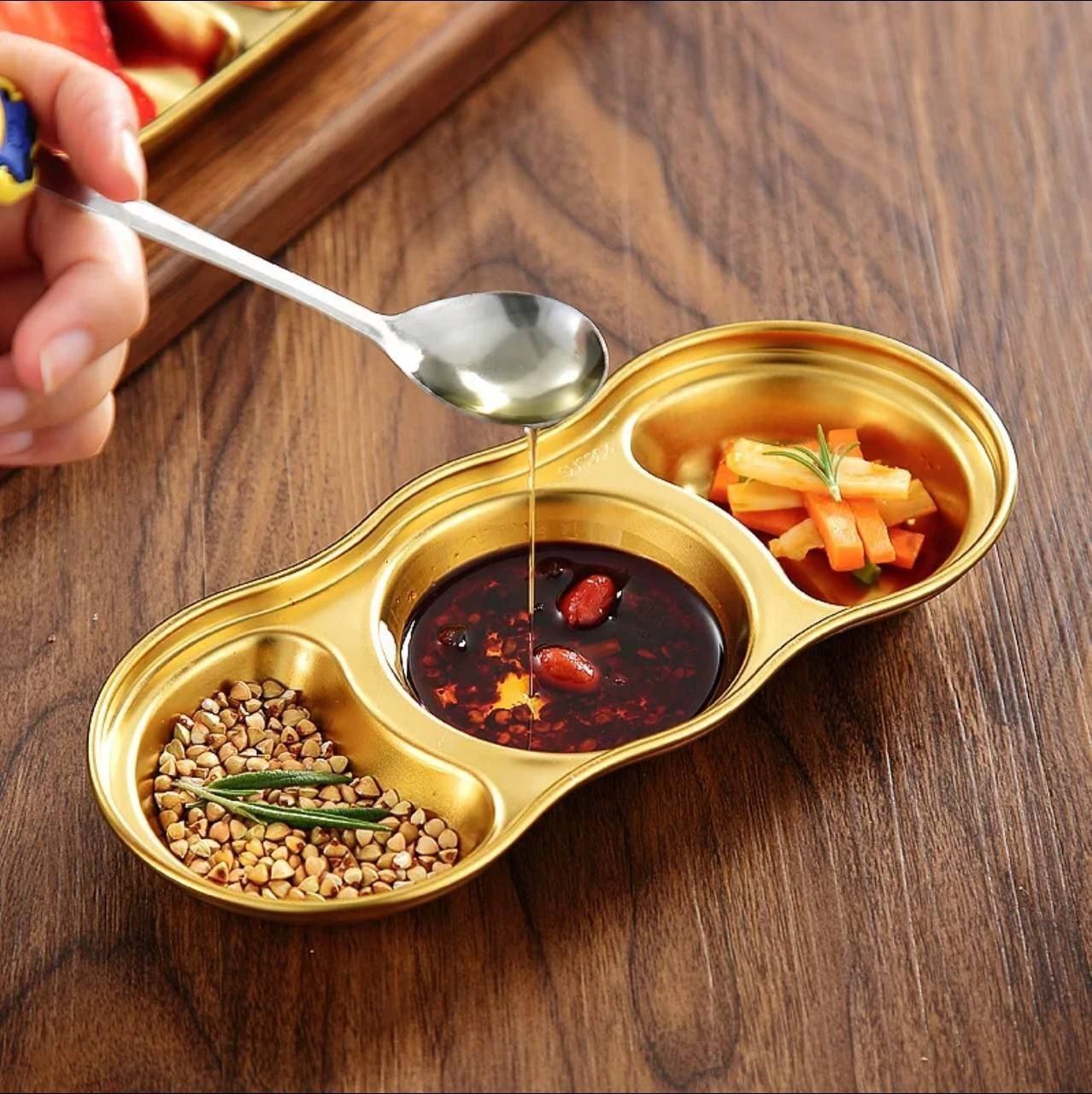 اردوخوری استیل طلایی در چهار سایز — تصویر ۳
