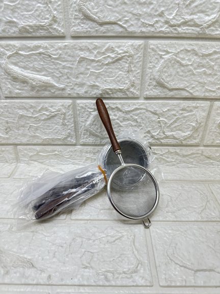 صافی چای استیل دسته چوبی سیلور وارداتی — تصویر ۲
