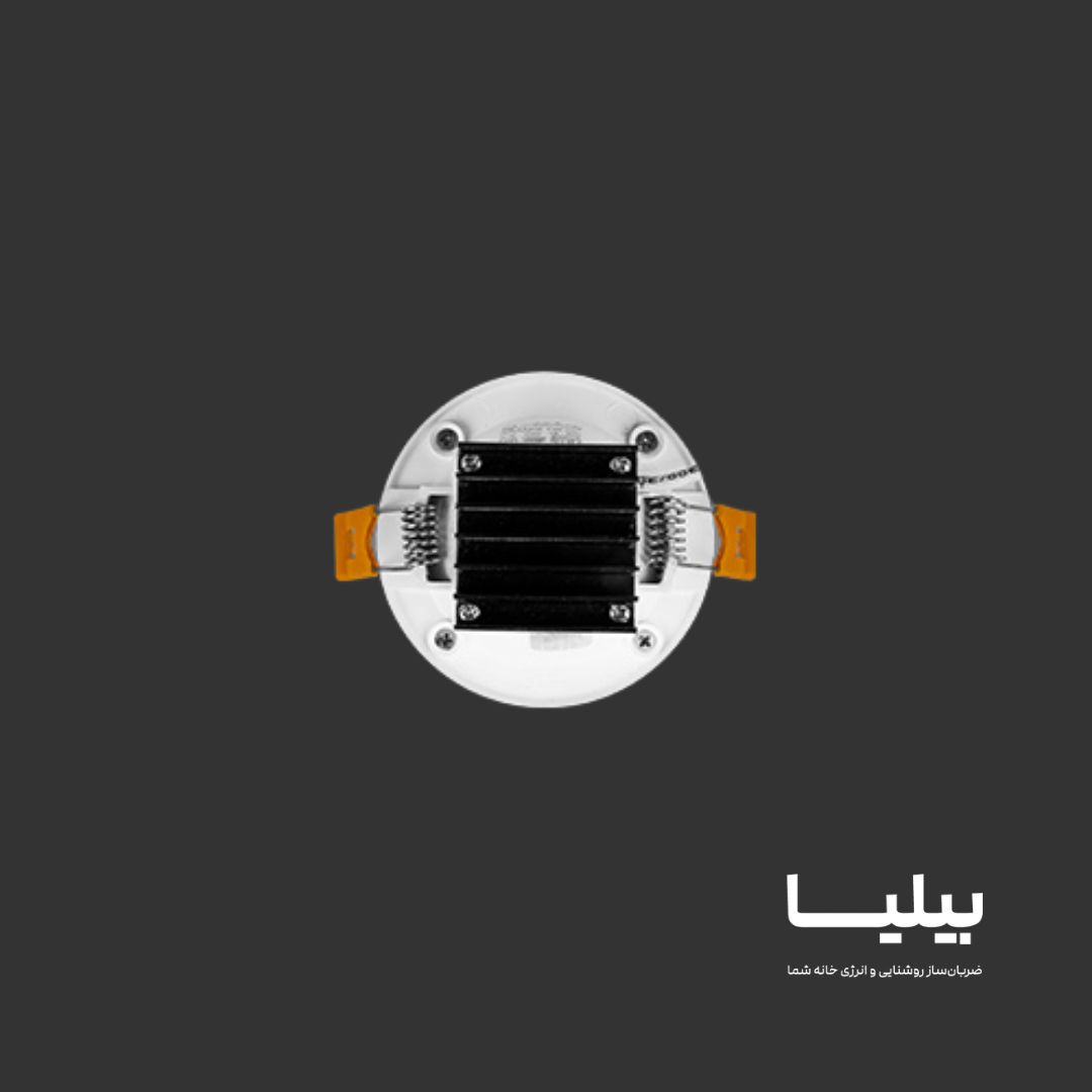 چراغ سقفی توکار دایره ای 7 وات آرامیس پارس شعاع توس — تصویر ۶