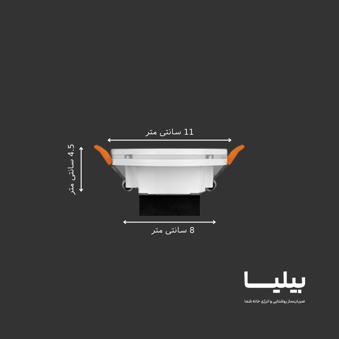 پنل سقفی توکار دایره ای 9 وات آرامیس پارس شعاع توس — تصویر ۶
