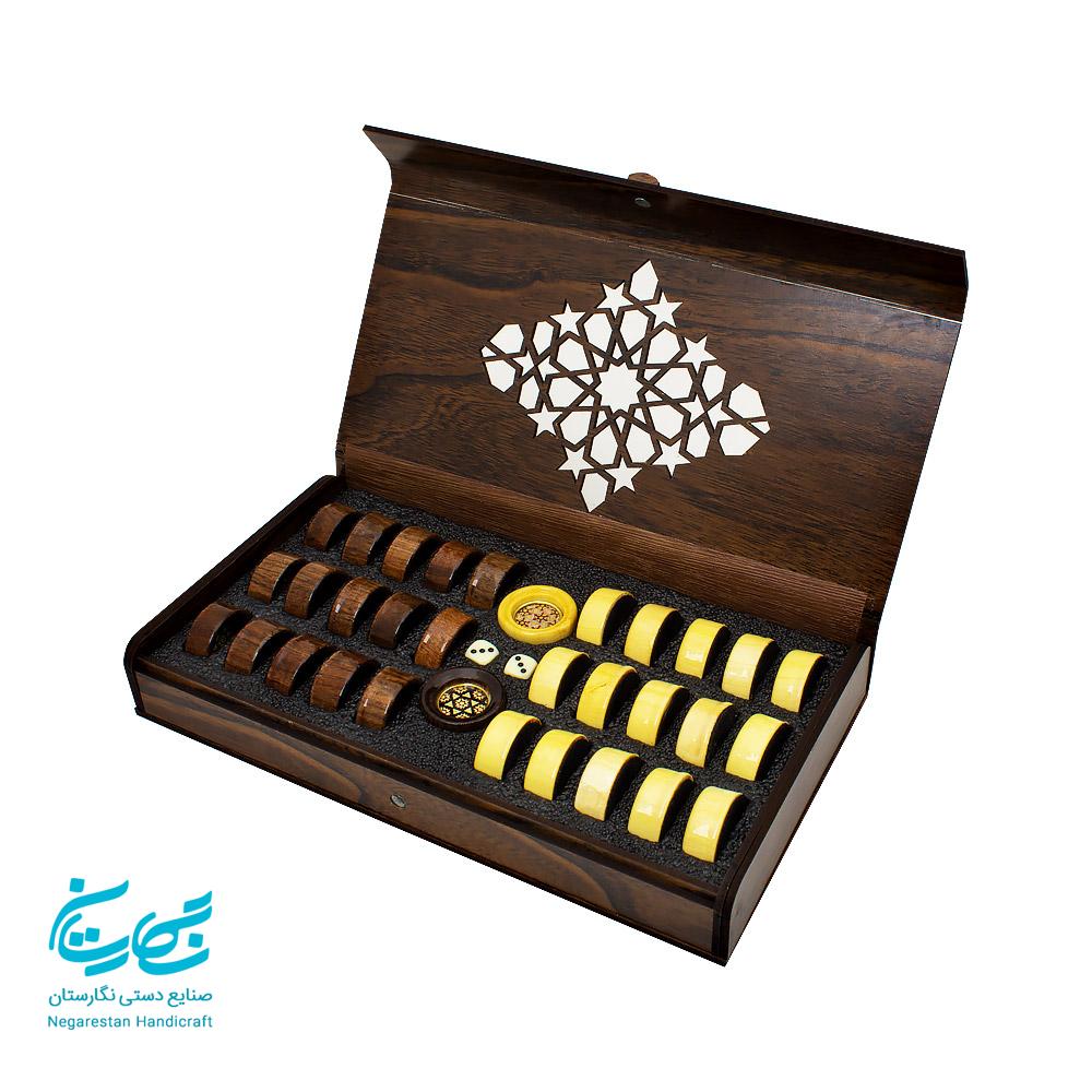 مهره تخته نرد خاتم کاری نفیس 50 سانتی — تصویر ۲