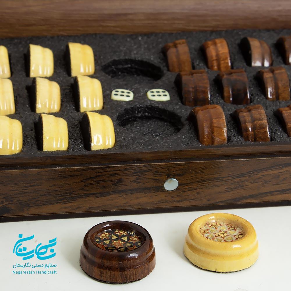 مهره تخته نرد خاتم کاری نفیس 50 سانتی — تصویر ۳