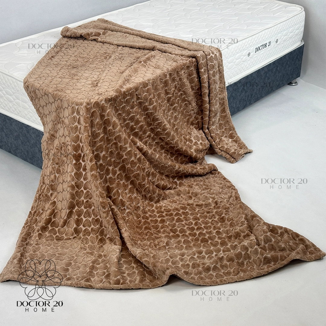 پتو مسافرتی دو نفره چهارفصل دکتر بیست مدل Amor (نسکافه ای) کد 21202 — تصویر ۷