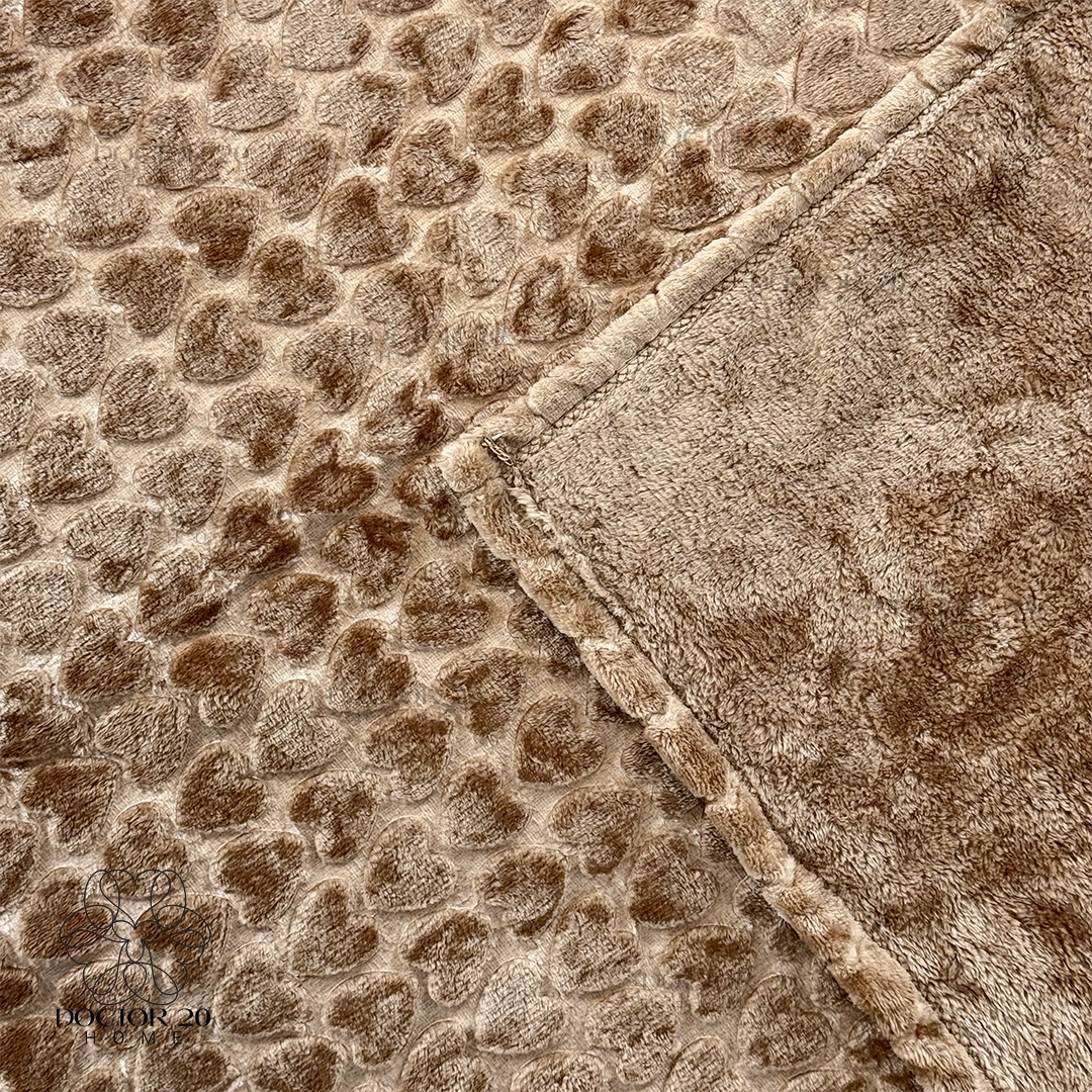 پتو مسافرتی دو نفره چهارفصل دکتر بیست مدل Amor (نسکافه ای) کد 21202 — تصویر ۳