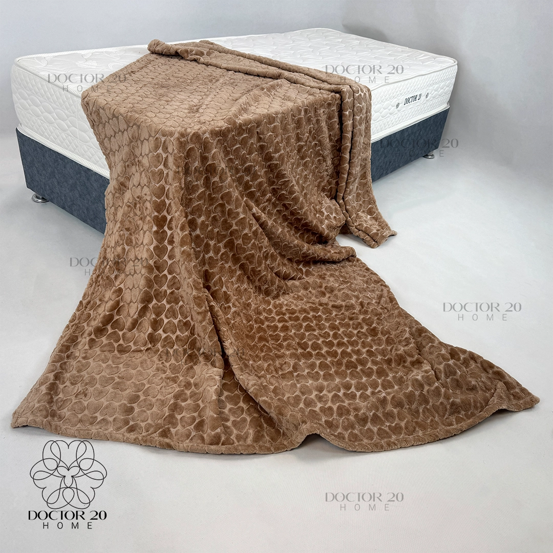 پتو مسافرتی یک نفره چهارفصل دکتر بیست مدل Amor (نسکافه ای) کد 21102 — تصویر ۳
