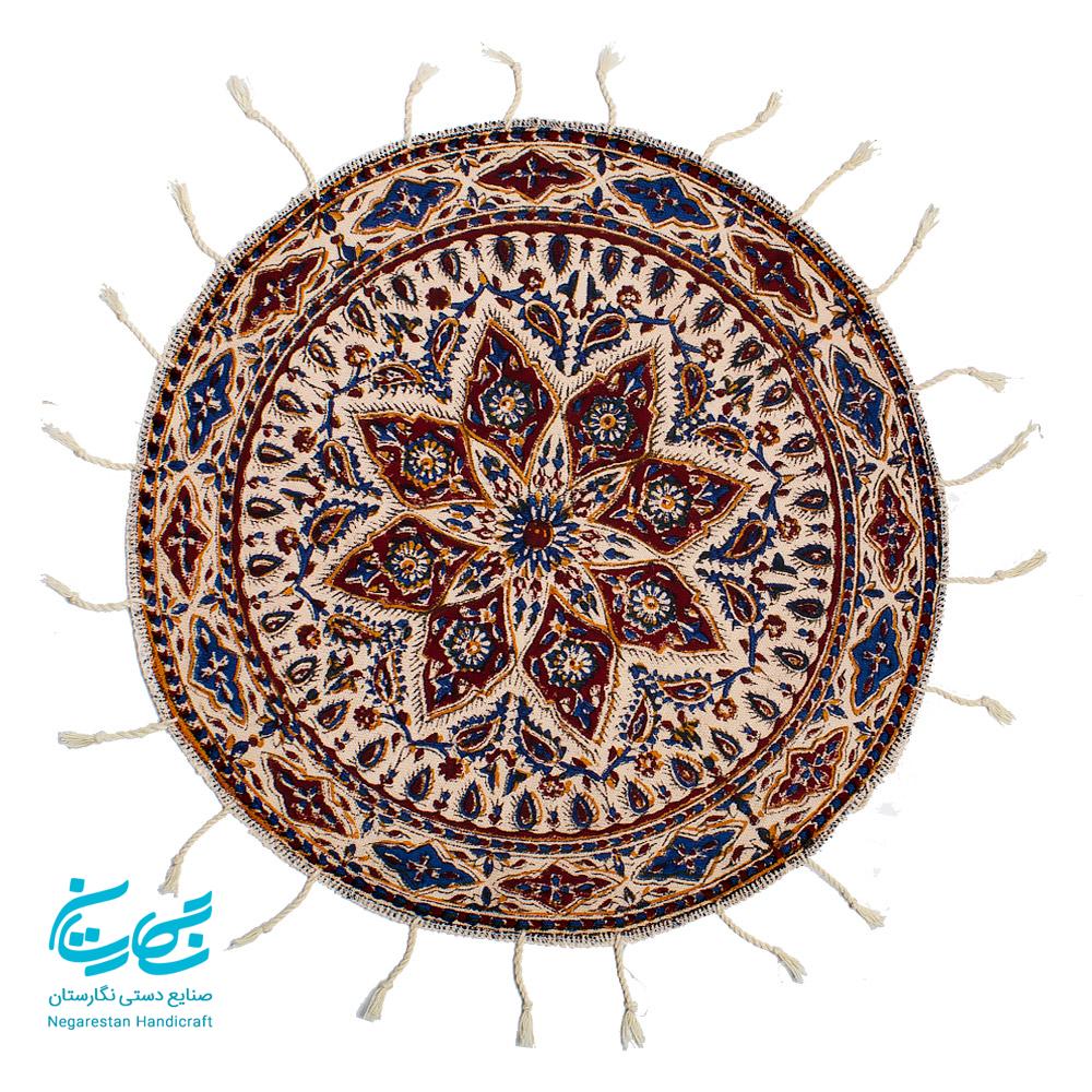 رومیزی قلمکار گرد کوچک قطر 35 سانتیمتر — تصویر ۲