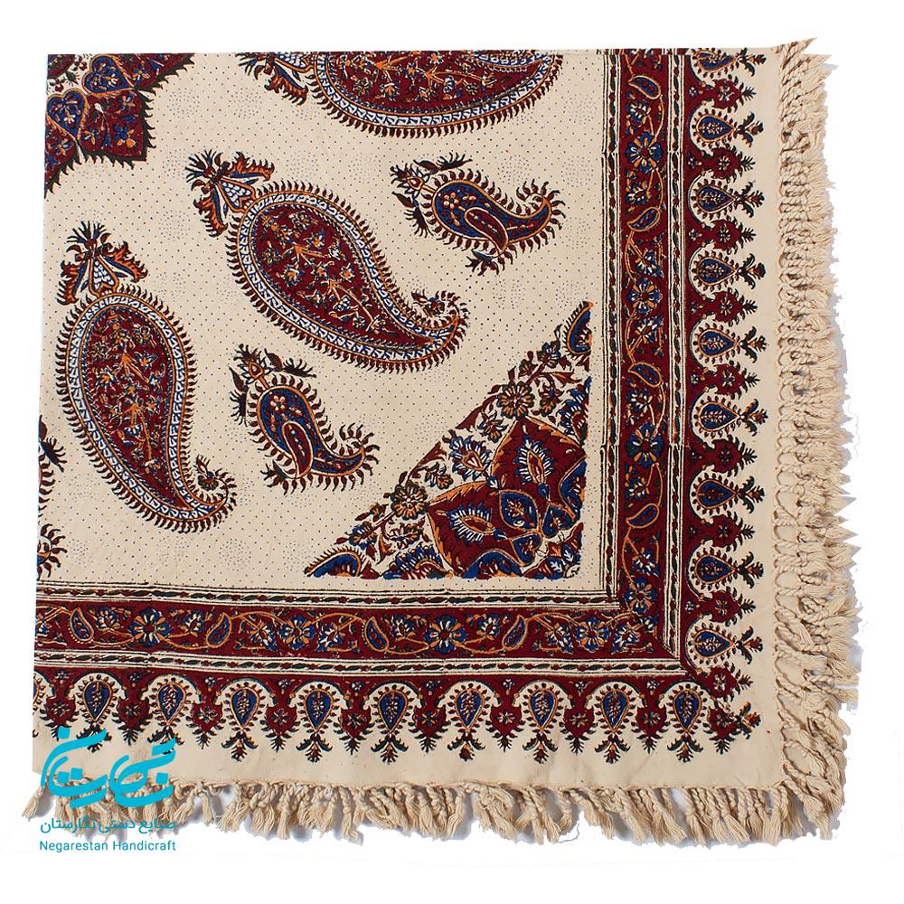 رومیزی قلمکار طرح بته جقه 120 در 120 — تصویر ۲