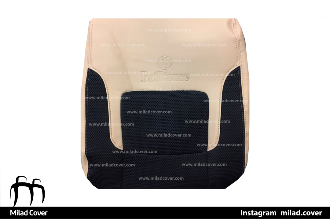 روکش صندلی برلیانس H330-320 چرم و تور رنگ کرم و مشکی — تصویر ۲