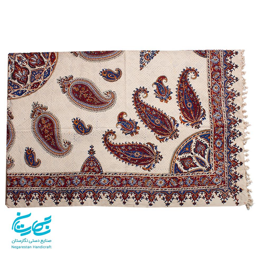 رومیزی قلمکار 1.35 در 2 متری طرح بته جقه — تصویر ۲