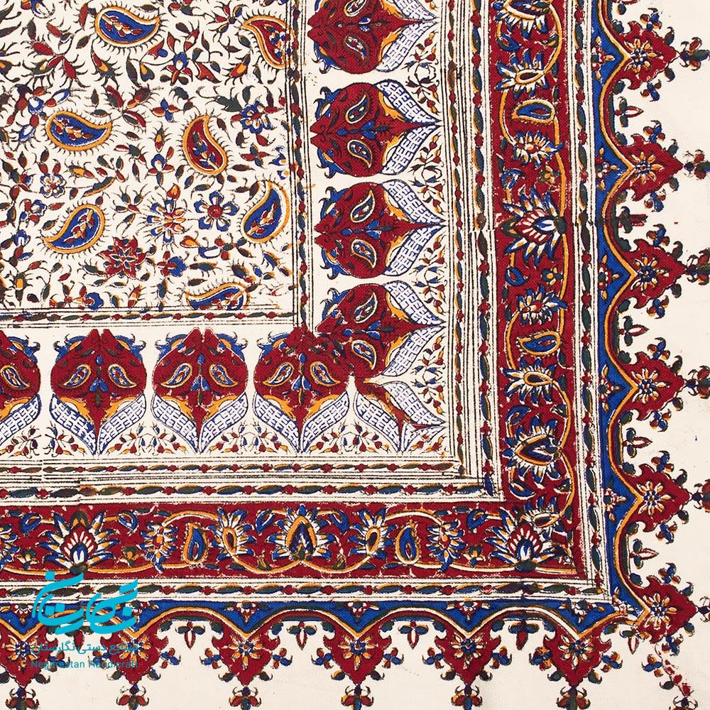 رومیزی قلمکار 135 در 200 طرح گل ریز — تصویر ۴