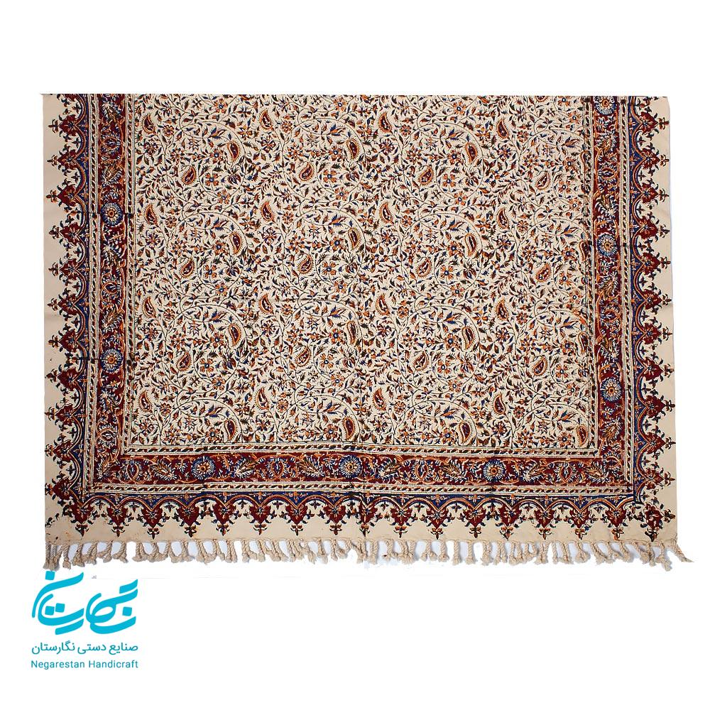 رومیزی قلمکار 100 در 150 طرح گل ریز — تصویر ۴