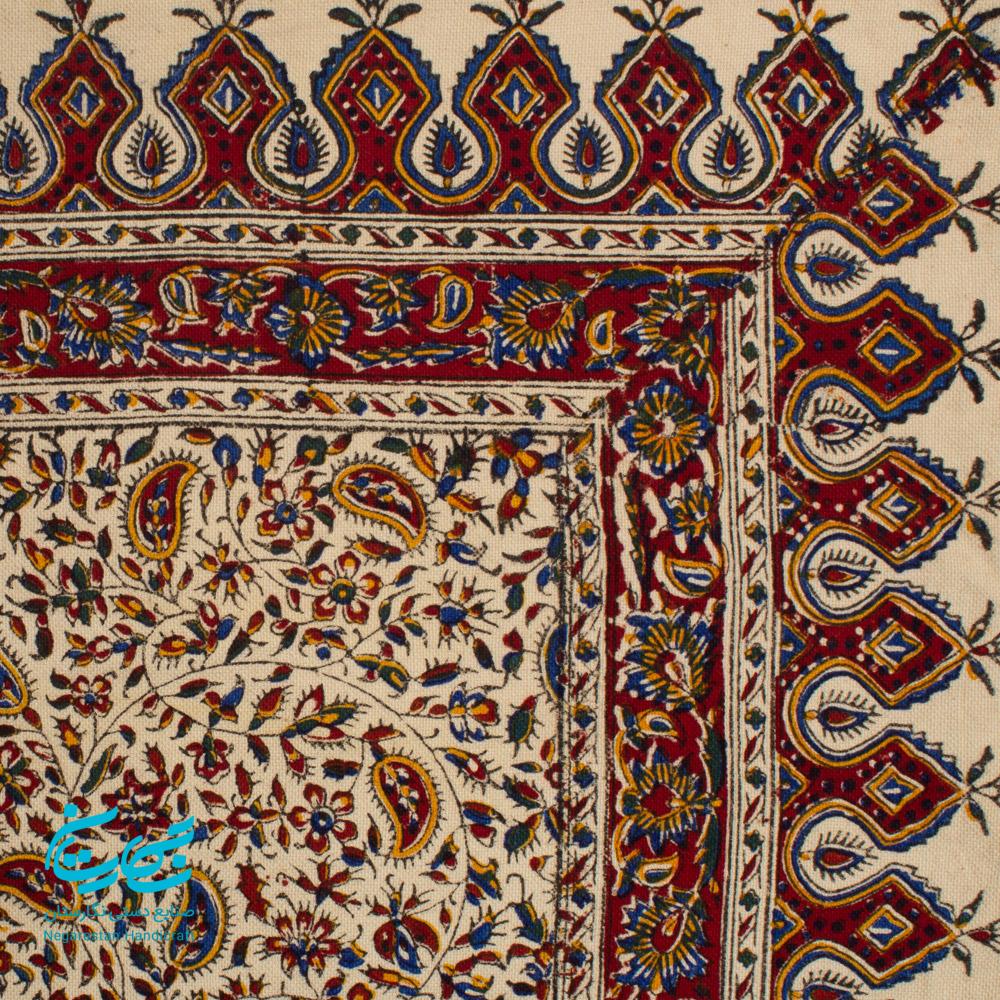 رومیزی قلمکار 100 در 100 طرح گل ریز — تصویر ۷