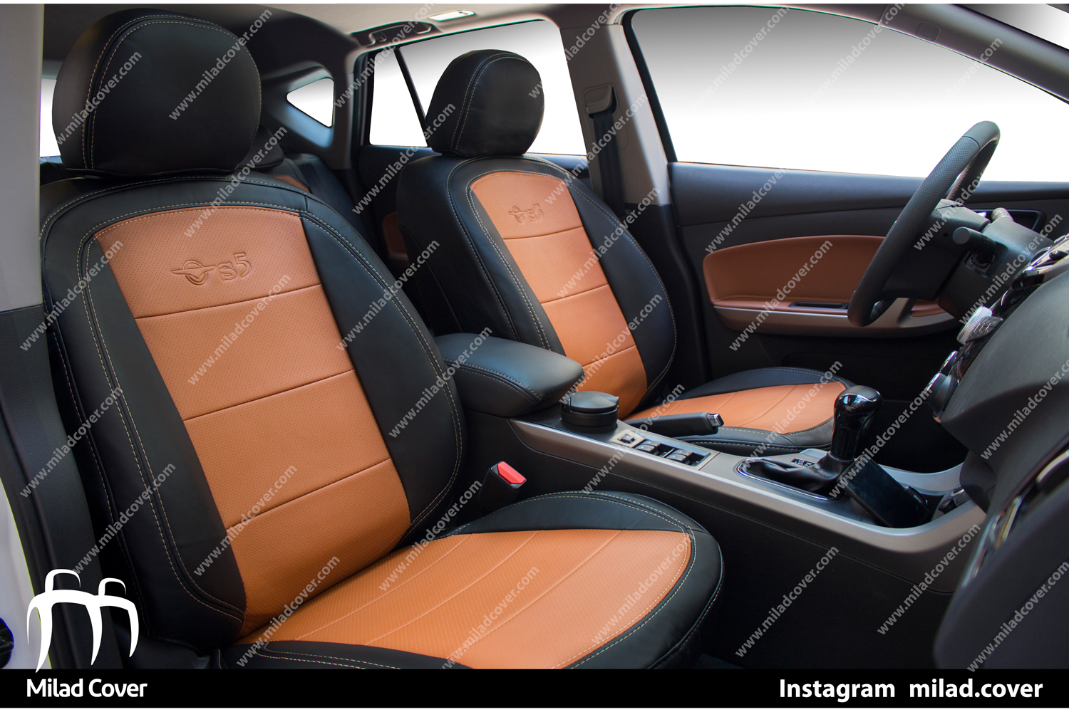 روکش صندلی هایما haima S5 چرم رنگ مشکی و مارون