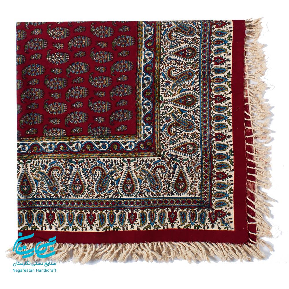 رومیزی قلمکار 100 در 100 سانتیمتر صادراتی — تصویر ۲