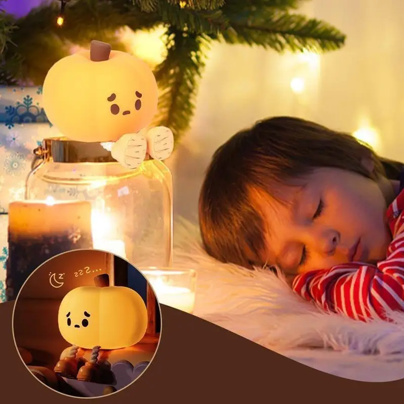 چراغ خواب شارژی سیلیکونی کدو تنبل — تصویر ۳