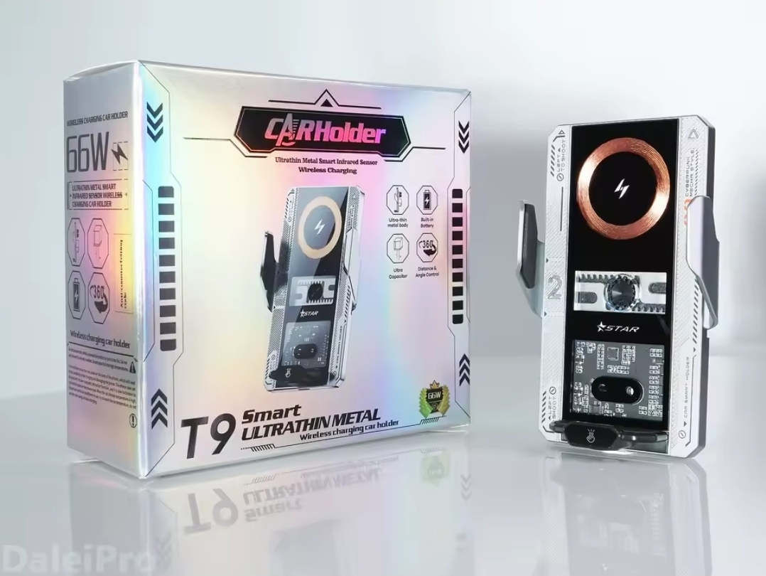 هولدر و شارژر وایرلس خودرو مدل C28 با گیره اتوماتیک | مناسب آیفون و سامسونگ — تصویر ۳