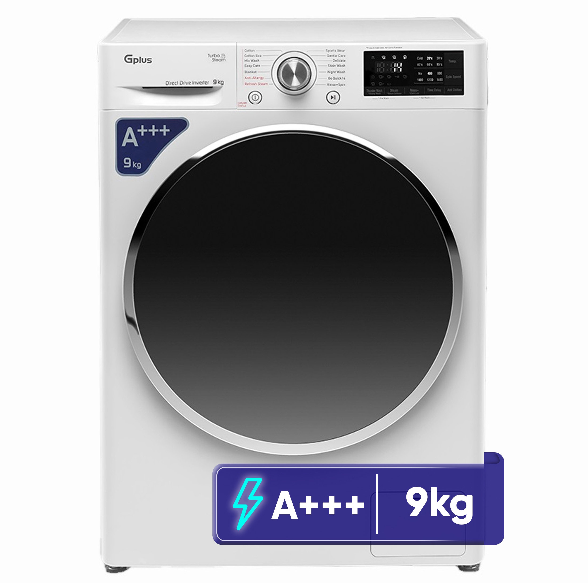 ماشین لباسشویی جی پلاس 9 کیلویی مدل GWM-R99W.KTN