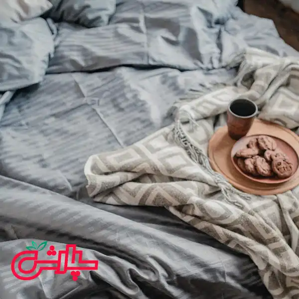 روتختی ساده هتلی طوسی تیره کاوری – تمام پنبه — تصویر ۷