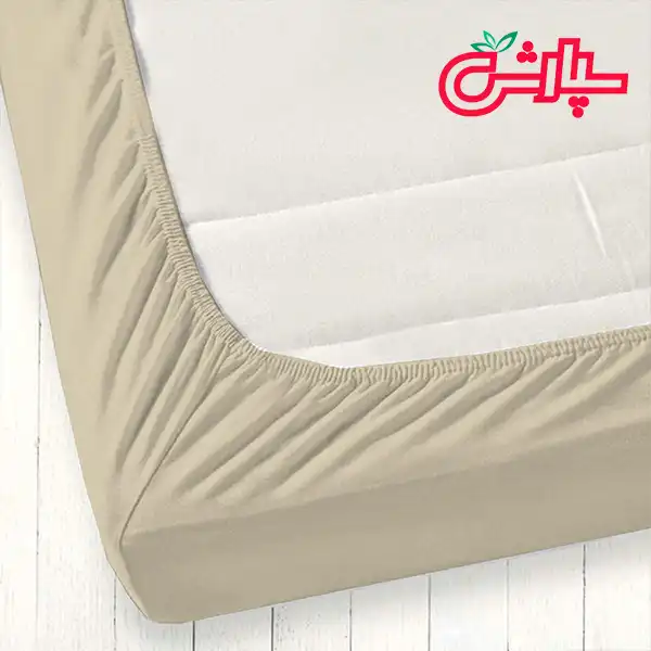 سرویس ملحفه ساده کرم نسکافه ای – کتان