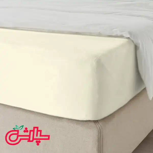 سرویس ملحفه ساده کرم نباتی – کتان — تصویر ۲