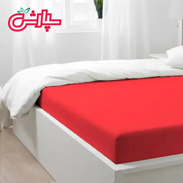 سرویس ملحفه ساده قرمز – کتان — تصویر ۷