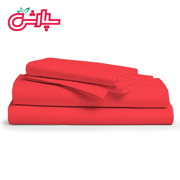 سرویس ملحفه ساده قرمز – کتان — تصویر ۴