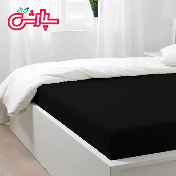 سرویس ملحفه ساده مشکی – کتان — تصویر ۲