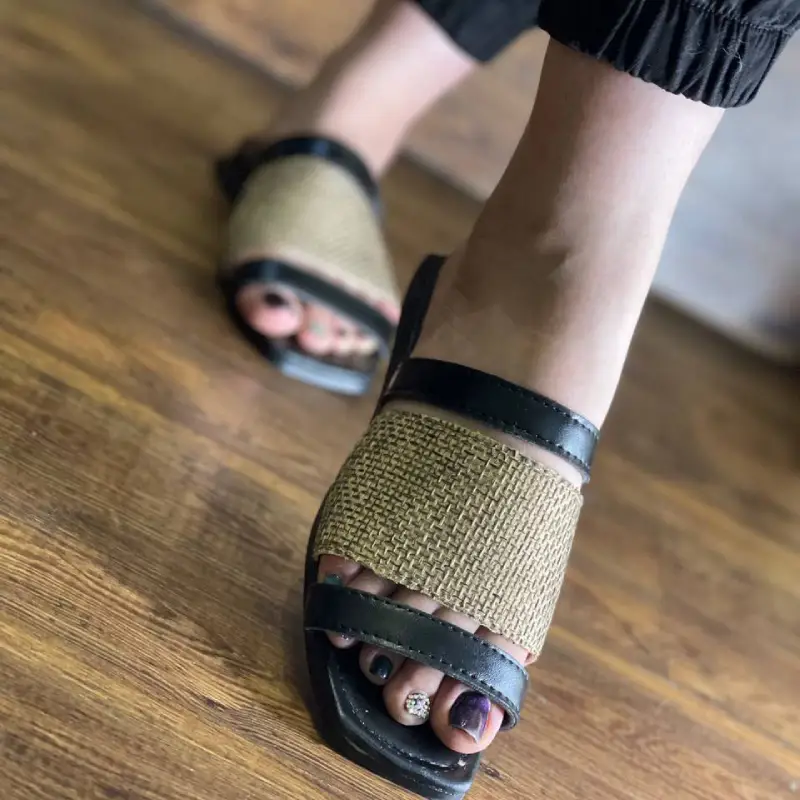 دمپایی کنفی زنانه النا مشکی