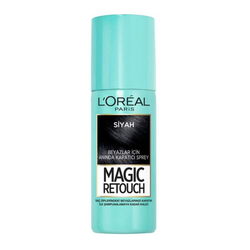 اسپری کانسیلر مو لورال مدل Magic Retouch رنگ مشکی