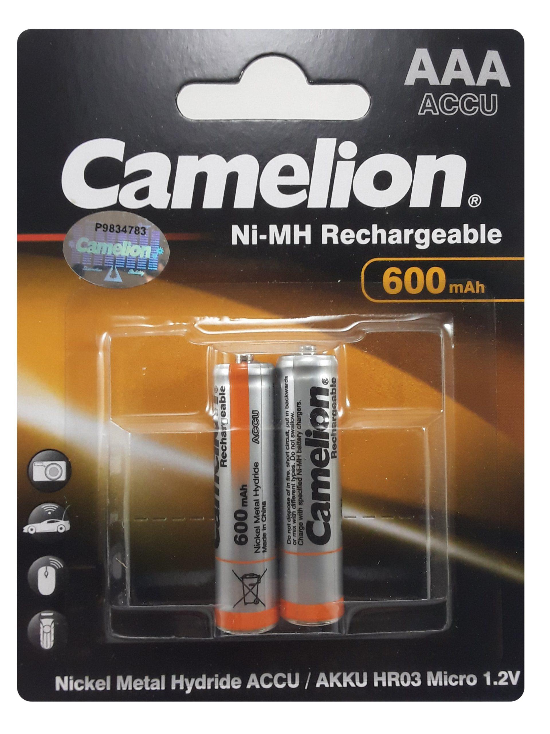باتری نیم قلمی شارژی 600mAh کملیون | Camelion AAA