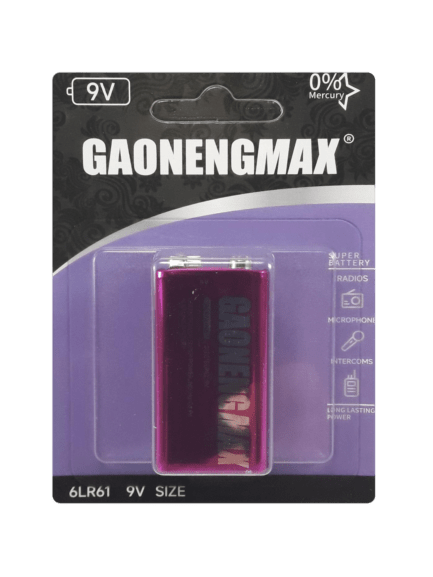 باتری کتابی آلکالاین 9 ولت GAONENMAX