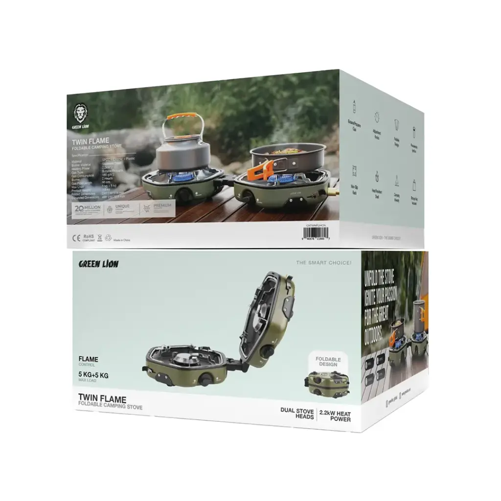 اجاق گاز دوقلو گرین لاین Green lion GNTWNFLMG twin flame stove — تصویر ۳