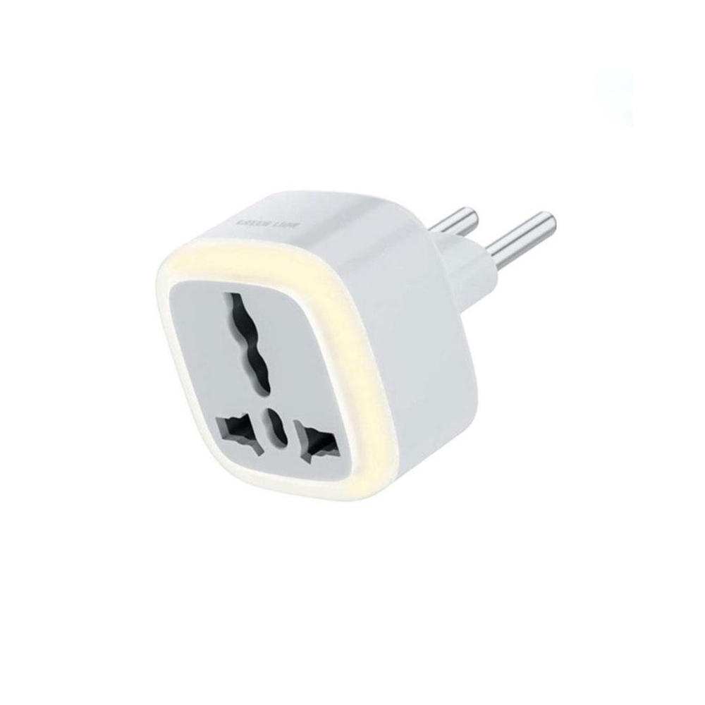 تبدیل 3 به 2 چراغدار گرین لاین مدل Green lion GNUCOVEULT universal conversion EU plug