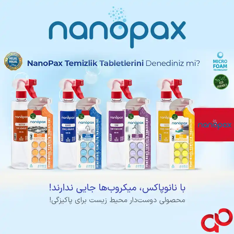 قرص ضدعفونی کننده و تمیز کننده سطوح Nanopax بسته 6 عددی همراه اسپری — تصویر ۴