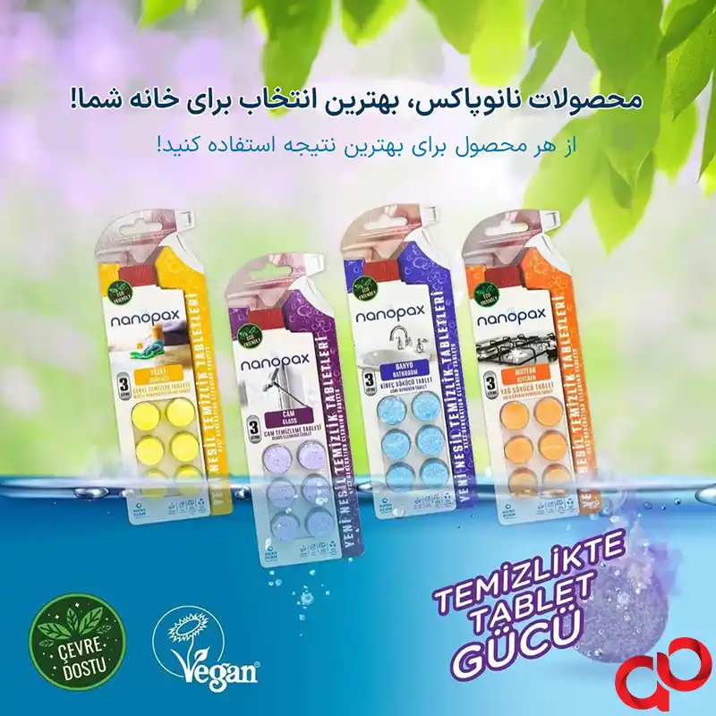 قرص ضدعفونی کننده و تمیز کننده سطوح Nanopax بسته 6 عددی همراه اسپری — تصویر ۳