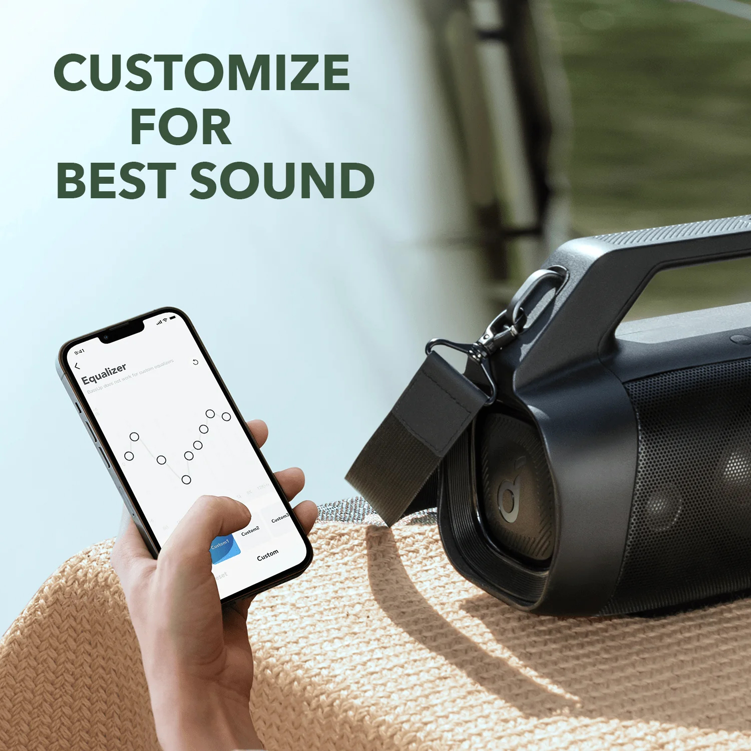 اسپیکر بلوتوثی قابل حمل انکر مدل Motion Boom Plus — تصویر ۶