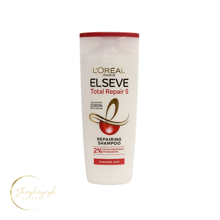 شامپو ترمیمکننده موهای آسیبدیده لورآل السیو توتال ریپیر ۵ حجم ۴۰۰ میل L’Oreal Paris Elseve Total Repair 5 Repairing Shampoo