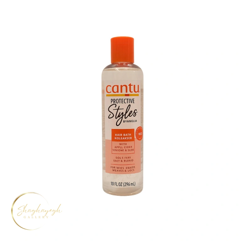 شوینده و حمام مو با سرکه سیب و آلوئه‌ورا کانتو ۲۹۶ میل Cantu Hair Bath &amp; Cleanser with Apple Cider Vinegar