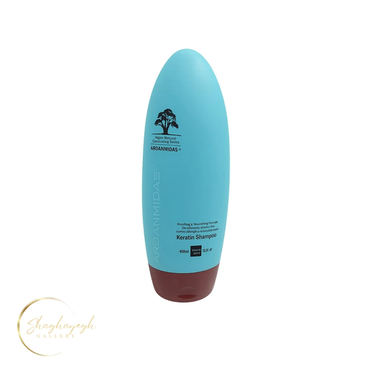 شامپو کراتینه صاف‌کننده و مغذی آرگان میداس 450 میل Arganmidas Keratin Shampoo