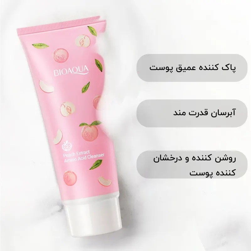 فوم شستشوی صورت آمینو اسید و هلو بیوآکوا — تصویر ۷