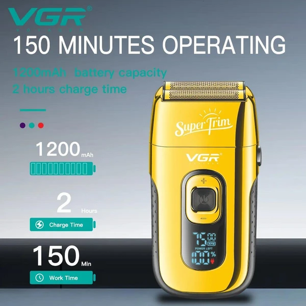 ماشین اصلاح شیور دو کاره وی جی آر VGR مدل V-332 | خط زن و صفر زن شارژی — تصویر ۷