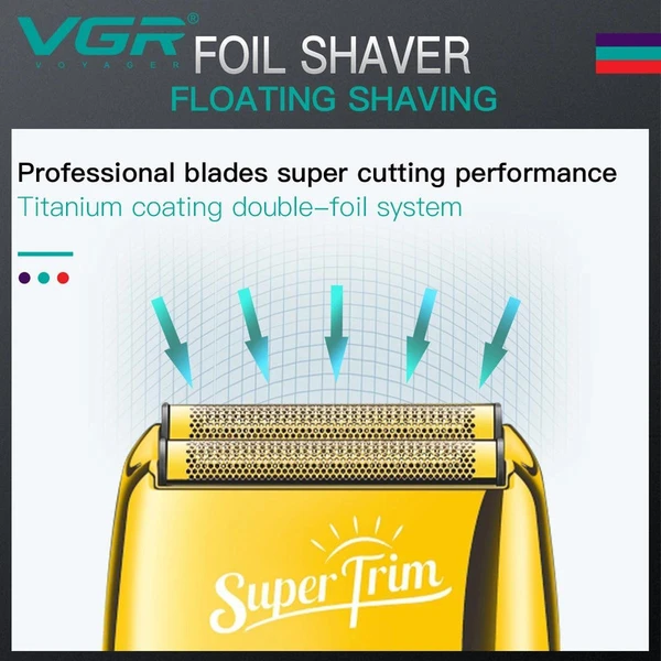 ماشین اصلاح شیور دو کاره وی جی آر VGR مدل V-332 | خط زن و صفر زن شارژی — تصویر ۶