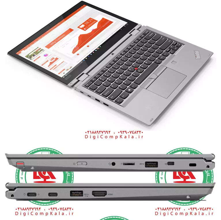 لپ تاپ 13.3 اینچ 360 درجه و لمسی یوگا لنوو Lenovo ThinkPad L390 Yoga 2-in-1 Intel Core i5 8365u FullHD IPS نسل 8 اینت — تصویر ۳
