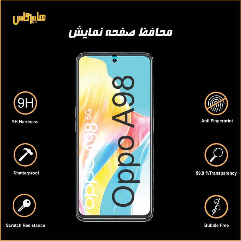 محافظ صفحه نمایش گوشی اوپو Oppo A98 — تصویر ۴