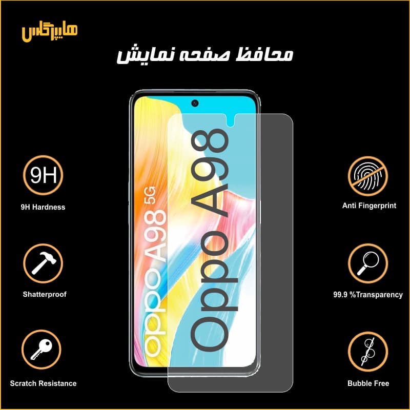 محافظ صفحه نمایش گوشی اوپو Oppo A98 — تصویر ۲