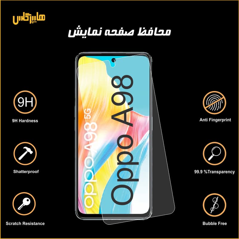محافظ صفحه نمایش گوشی اوپو Oppo A98 — تصویر ۳
