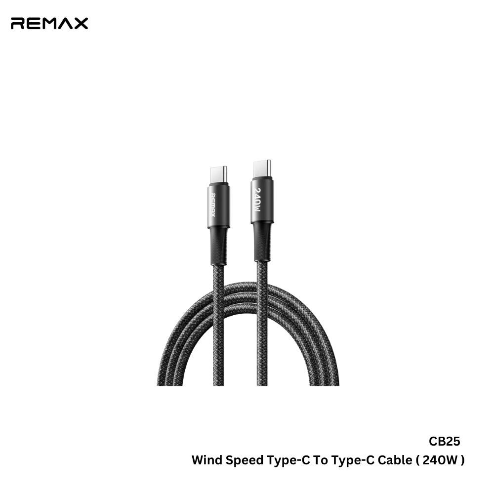 کابل شارژ Type-C به Type-C ریمکس 240W مدل CB25 — تصویر ۲