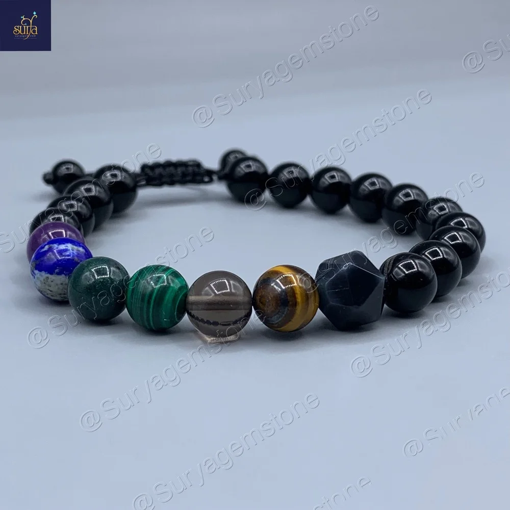 دستبند مردانه سنگی هفت چاکرا ، سنگ اصل و طبیعی Ketu Lopsided — تصویر ۳